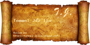 Temmel Júlia névjegykártya