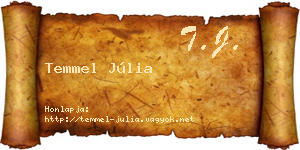 Temmel Júlia névjegykártya